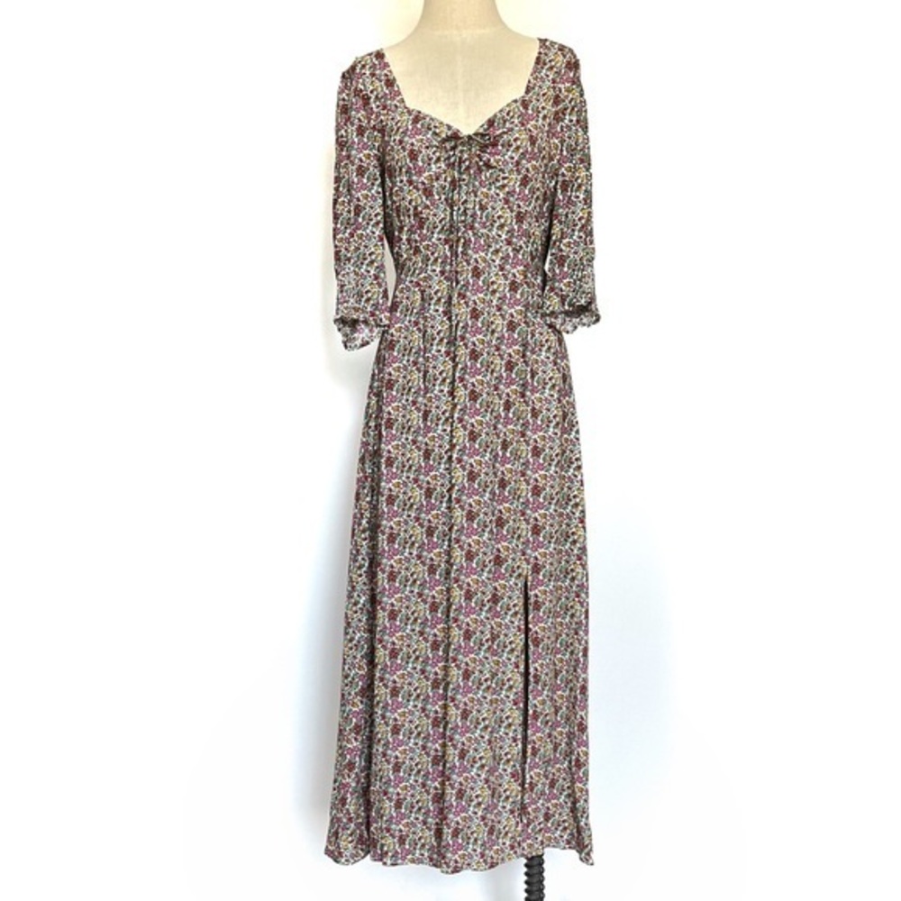 T Tahari Floral Side Slit Maxi Dress Size Large
